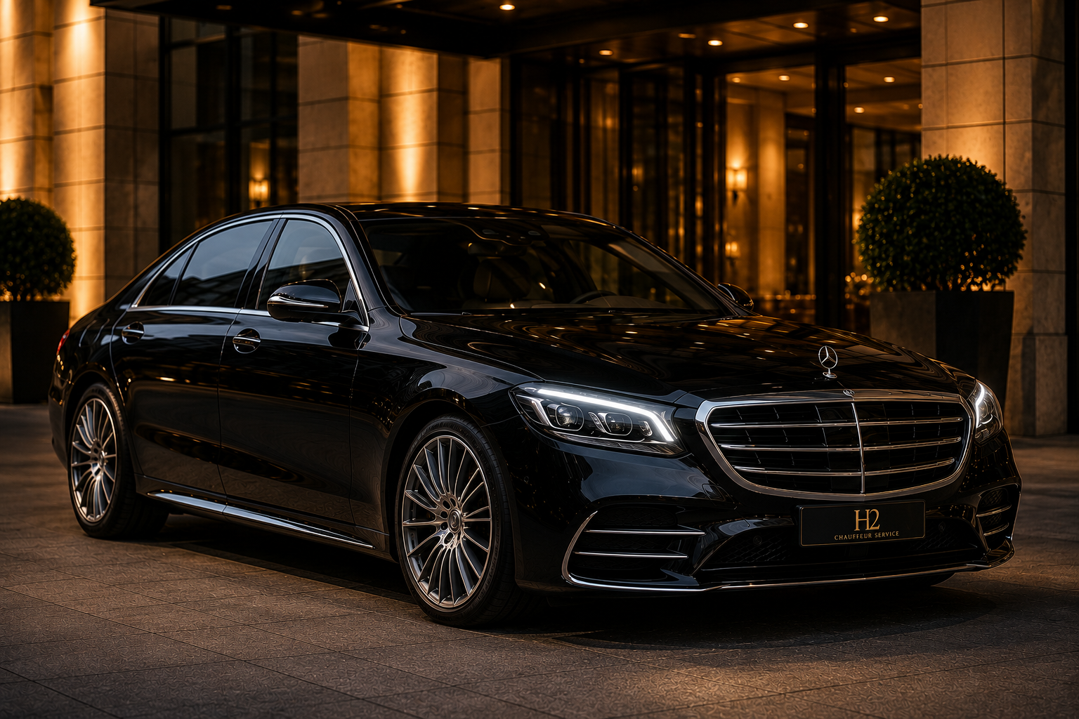 Schwarze First-Class Luxuslimousine
