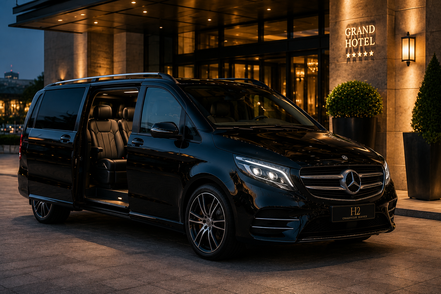 Schwarzer Premium-Van für Gruppen